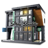 City Coffee House Building Blocks Set for Adults Street View Construction Toy Coffee Shop / 581 Pieces Building Blocks